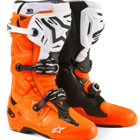 Alpinestars Tech 10 Enduro Boots Orange Fluo Black White