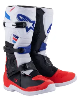 Alpinestars Tech 3 Motocross Boots White Bright Red Dark Blue