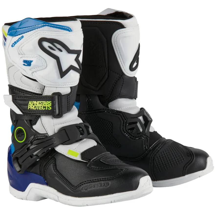 Alpinestars Tech 3S Kids Boots White Black Enamel Blue