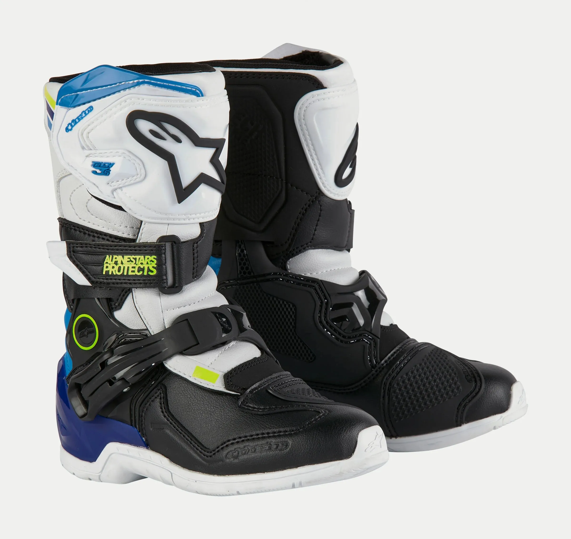 Alpinestars Tech 3S Kids Boots White Black Enamel Blue