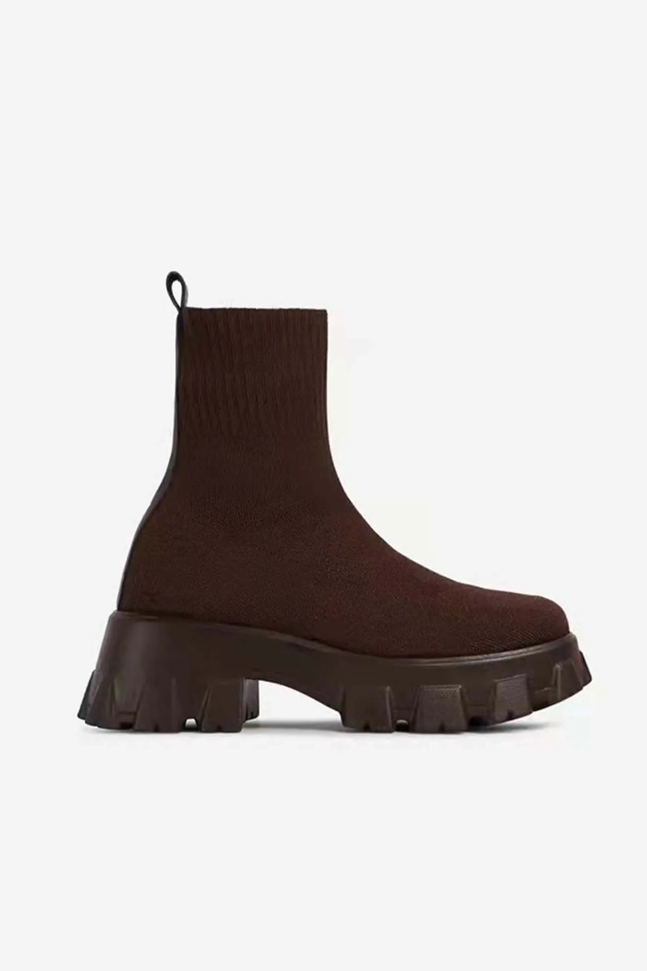 Amozae-Knit Platform Sock Ankle Boots