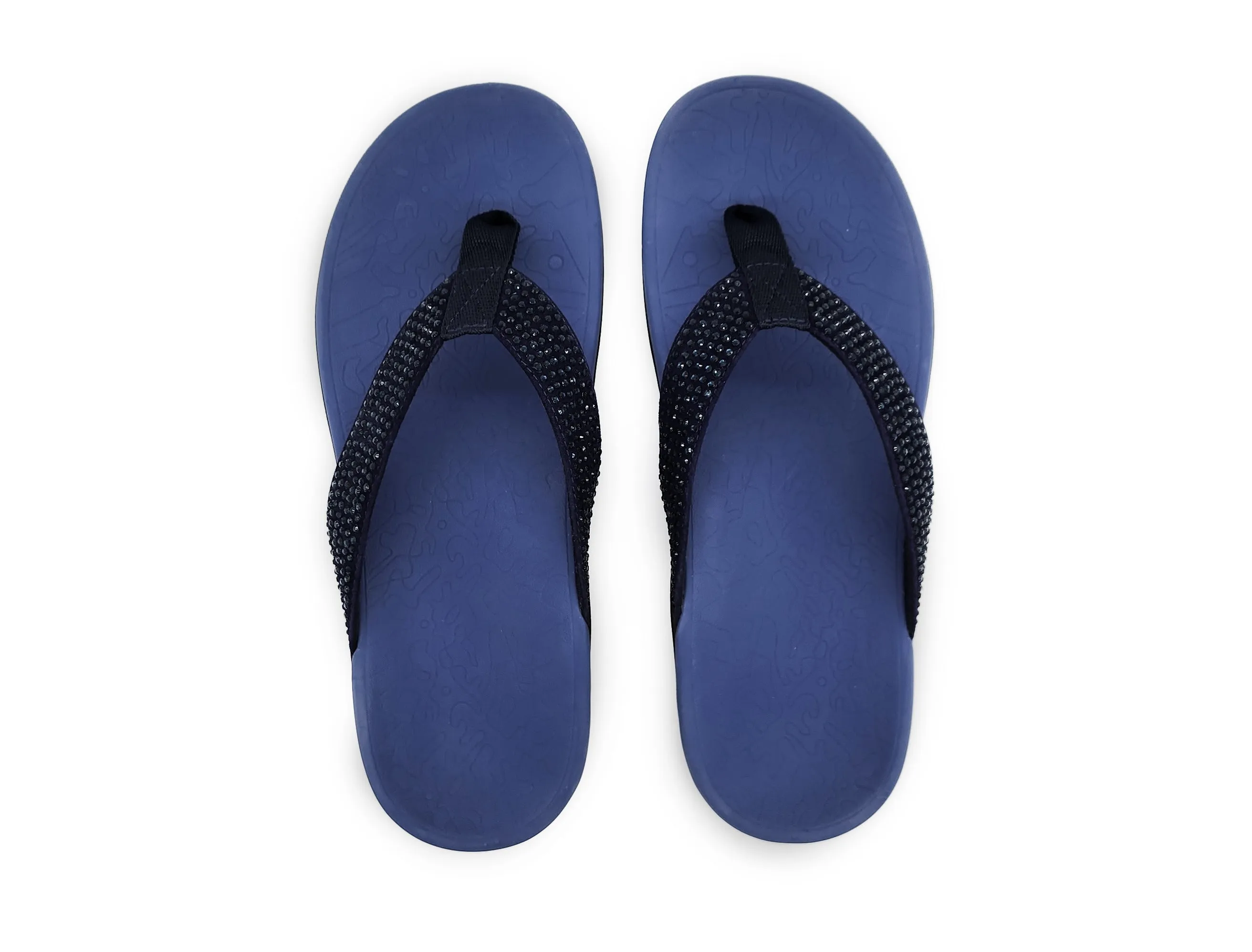 Axign Premium Bling Orthotic Thongs - Navy