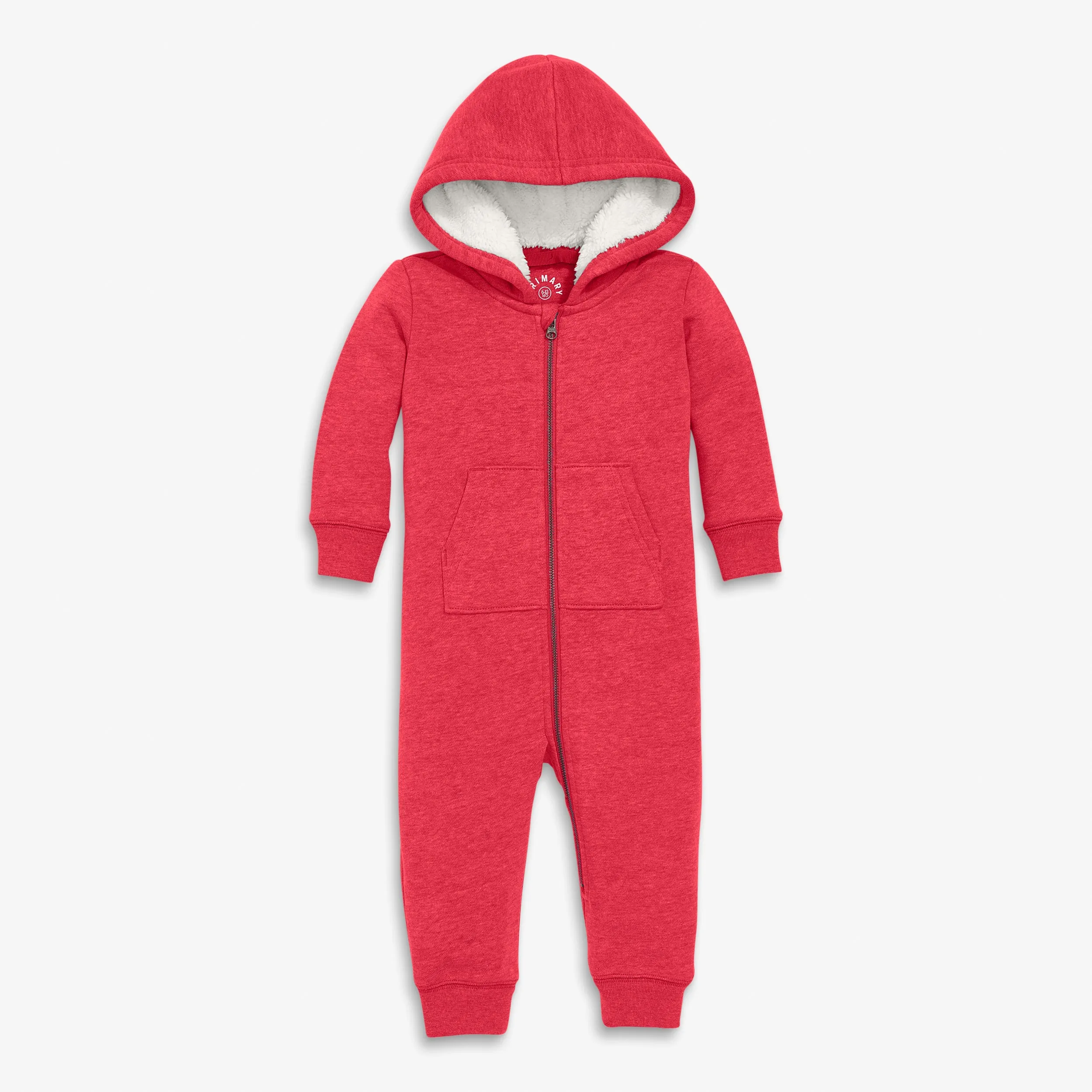 Baby teddy fleece-lined zip romper