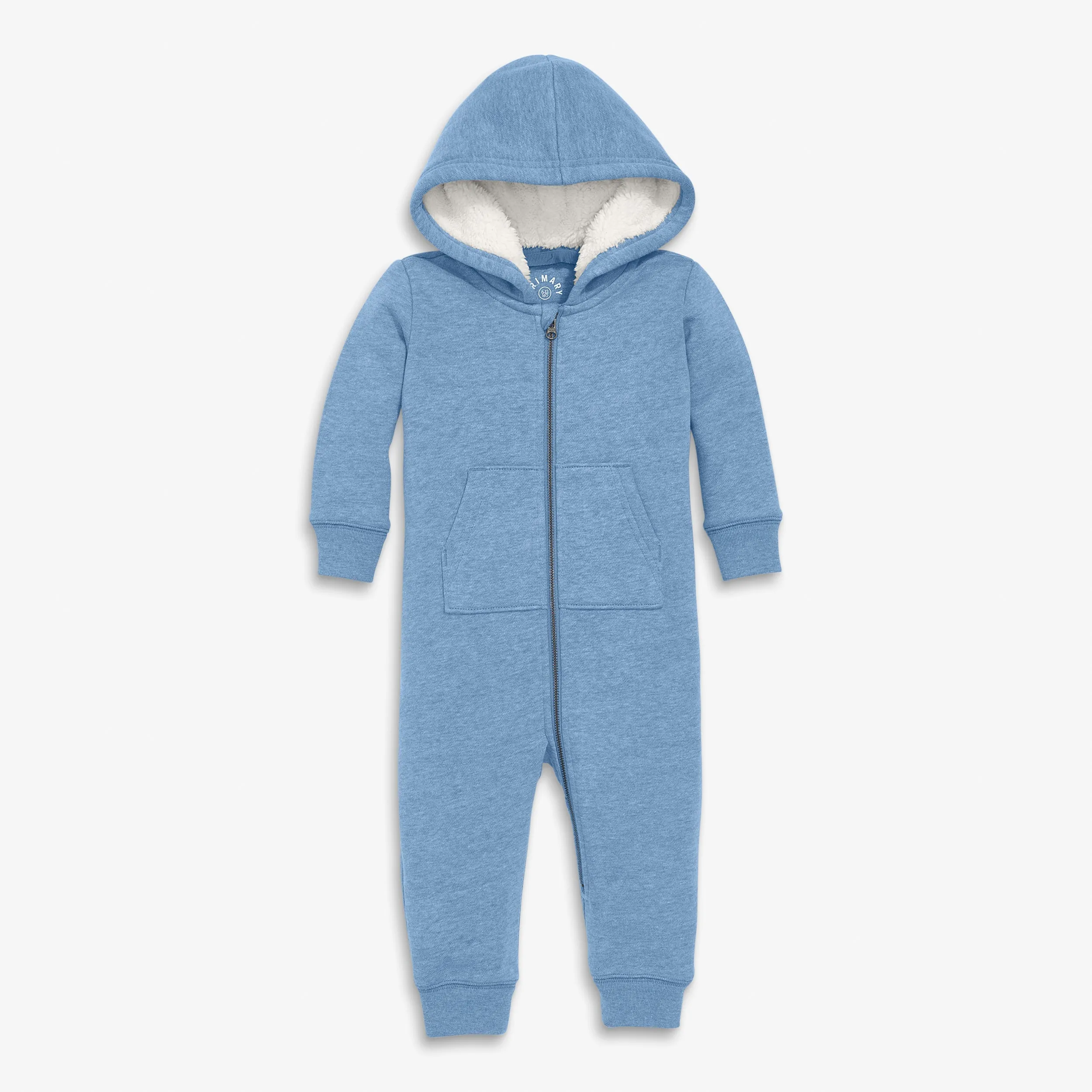 Baby teddy fleece-lined zip romper