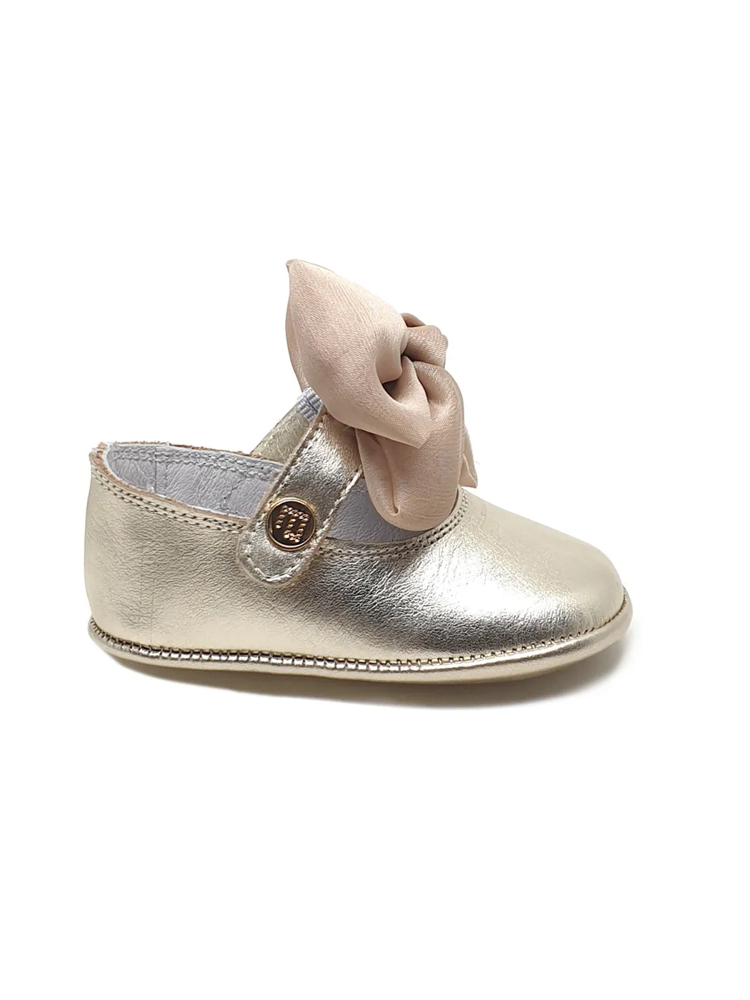 Baby's leather shoes with a bow-201902-3