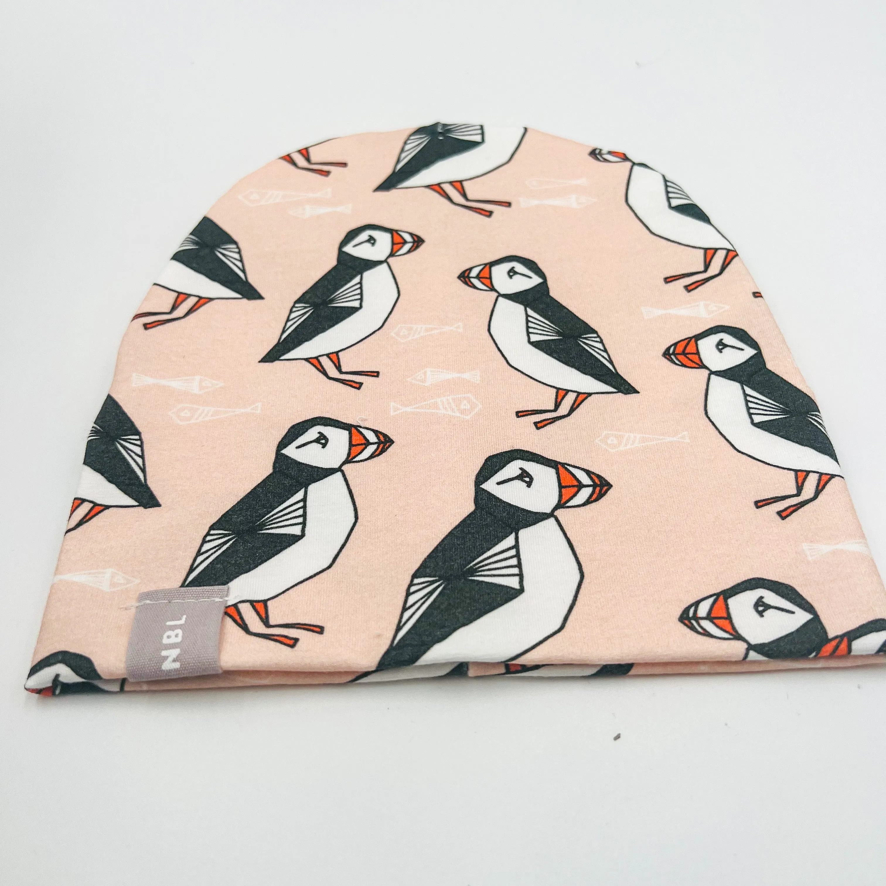 Beanie Hat (Pink Puffin)