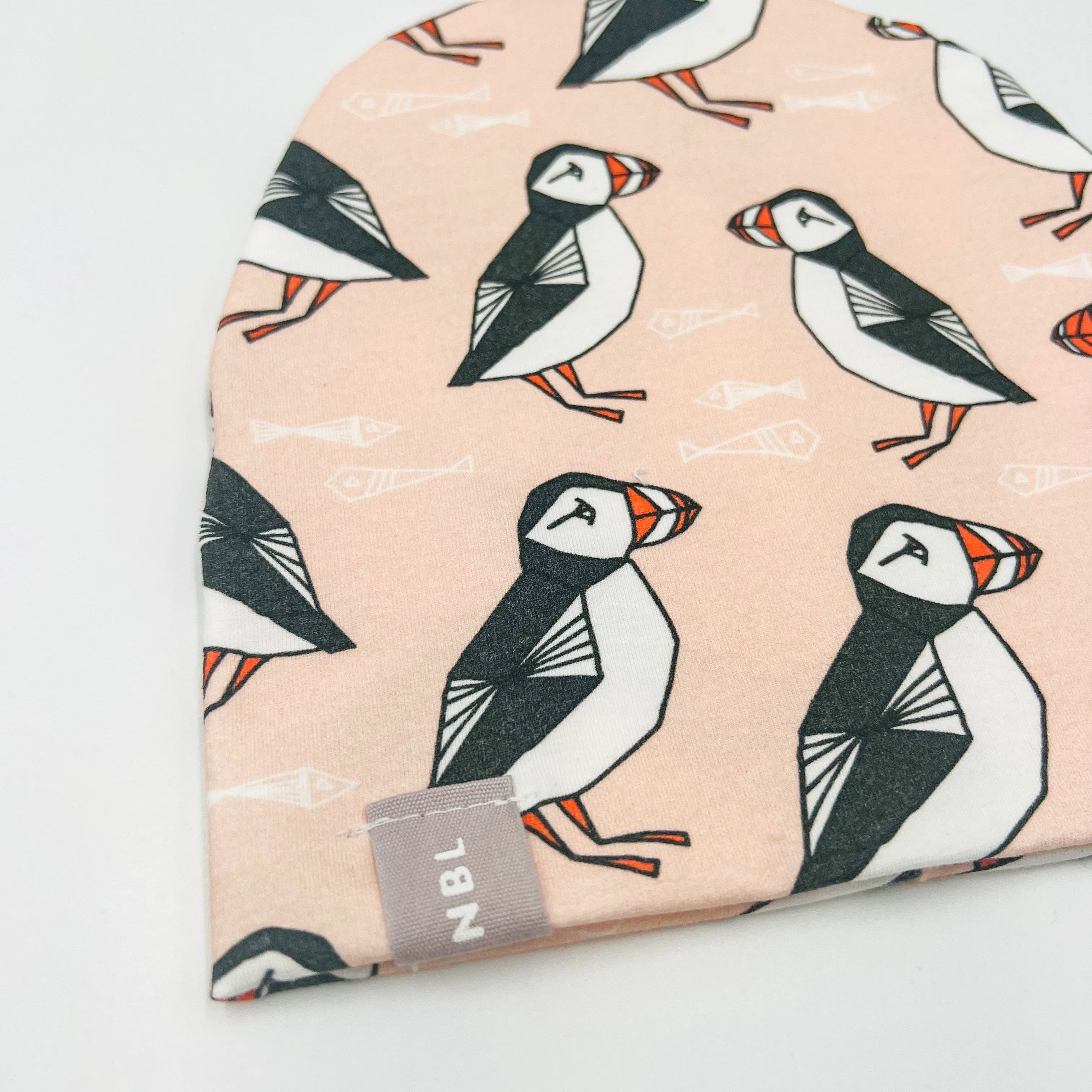 Beanie Hat (Pink Puffin)