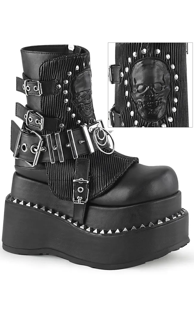 BEAR-150 Black Vegan Platform Boots