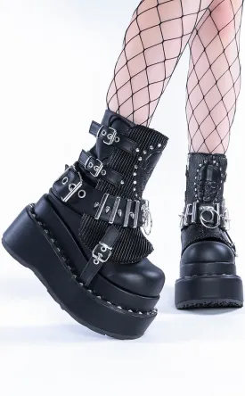 BEAR-150 Black Vegan Platform Boots