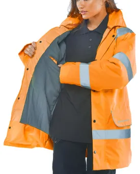 Beeswift Hi-Vis Fleece Lined Traffic Jacket - {ALL COLOURS / SIZES}