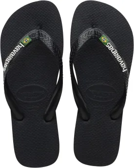 Brazil Logo Unisex Flip Flops Havaianas, Black/Black