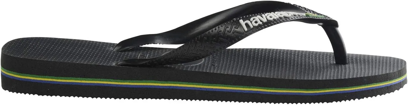 Brazil Logo Unisex Flip Flops Havaianas, Black/Black