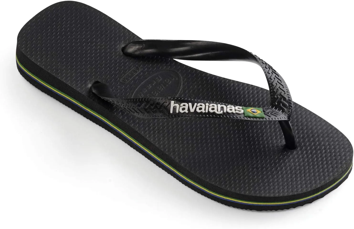 Brazil Logo Unisex Flip Flops Havaianas, Black/Black