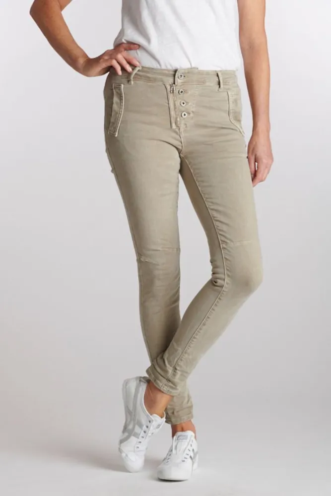 Button Jeans By Italian Star - Beige