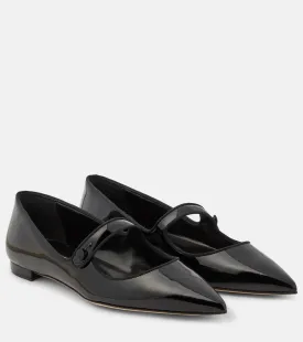 Campari mary jane Manolo Blahnik patent ballet flats, black