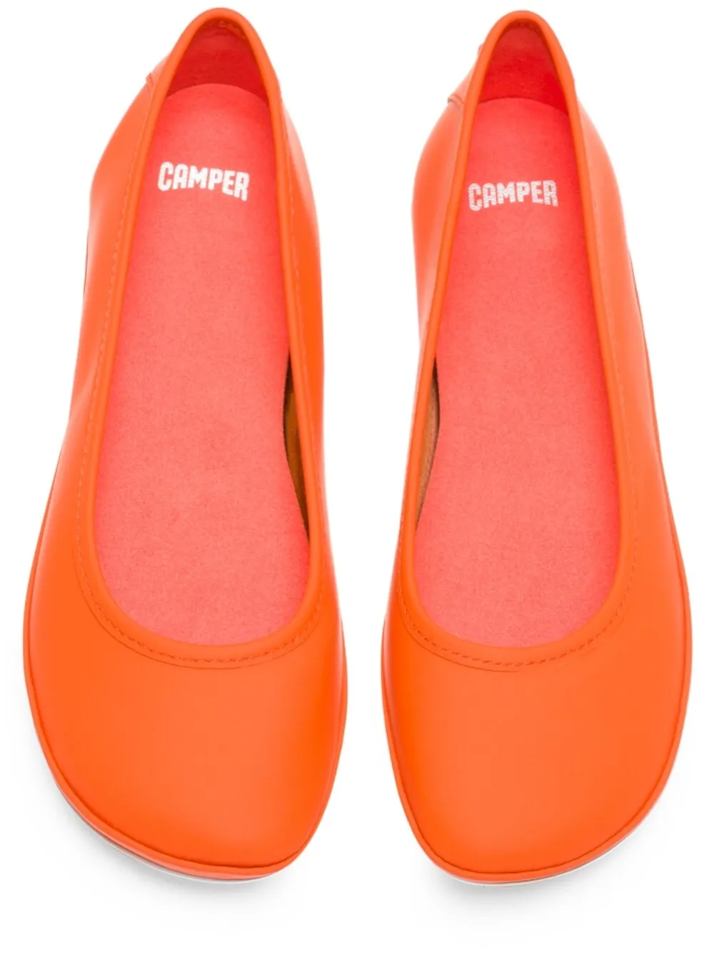 Camper Right Ballet Flats, Neon Orange