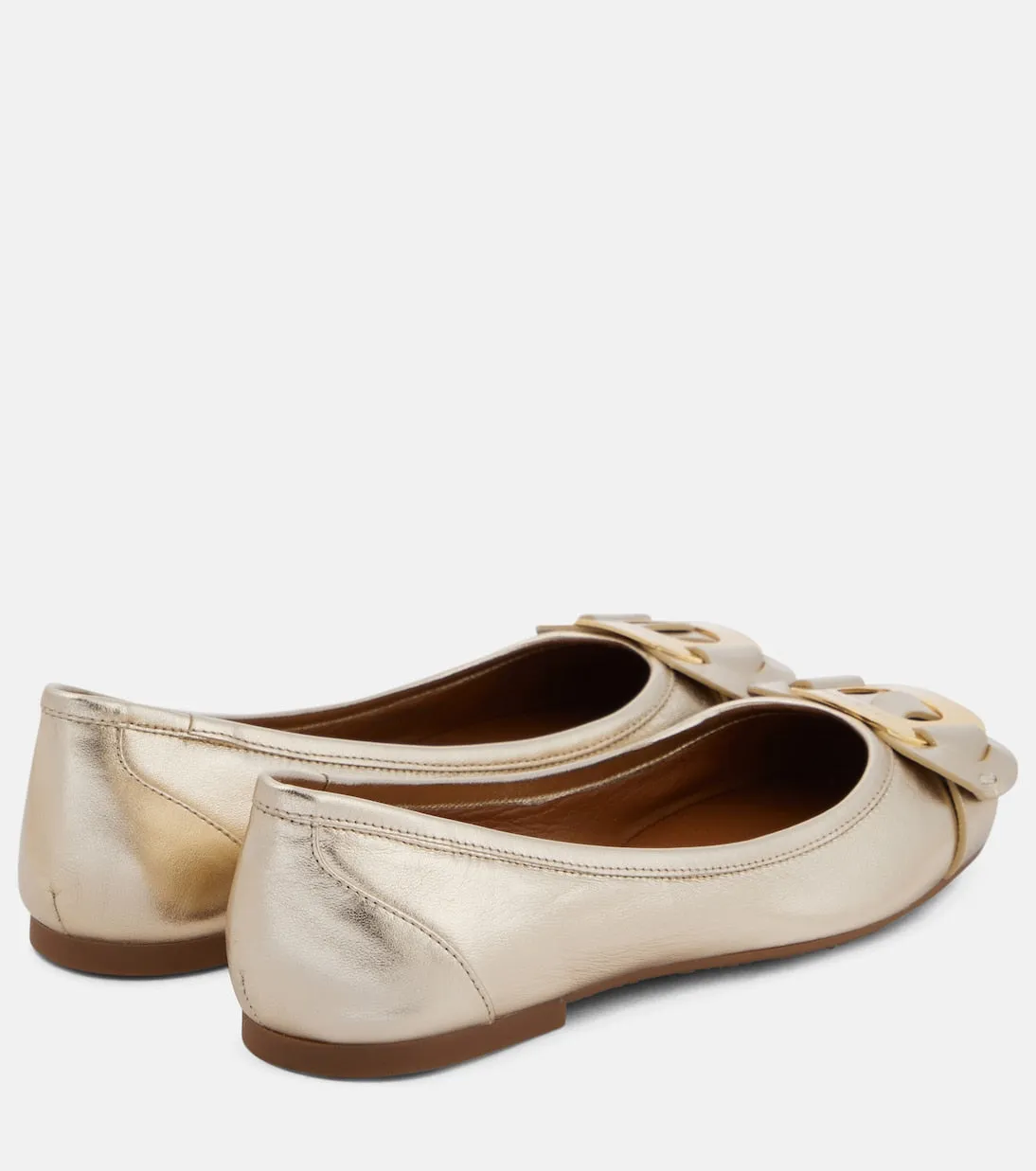 Chany See By Chloé leather ballerinas, gold