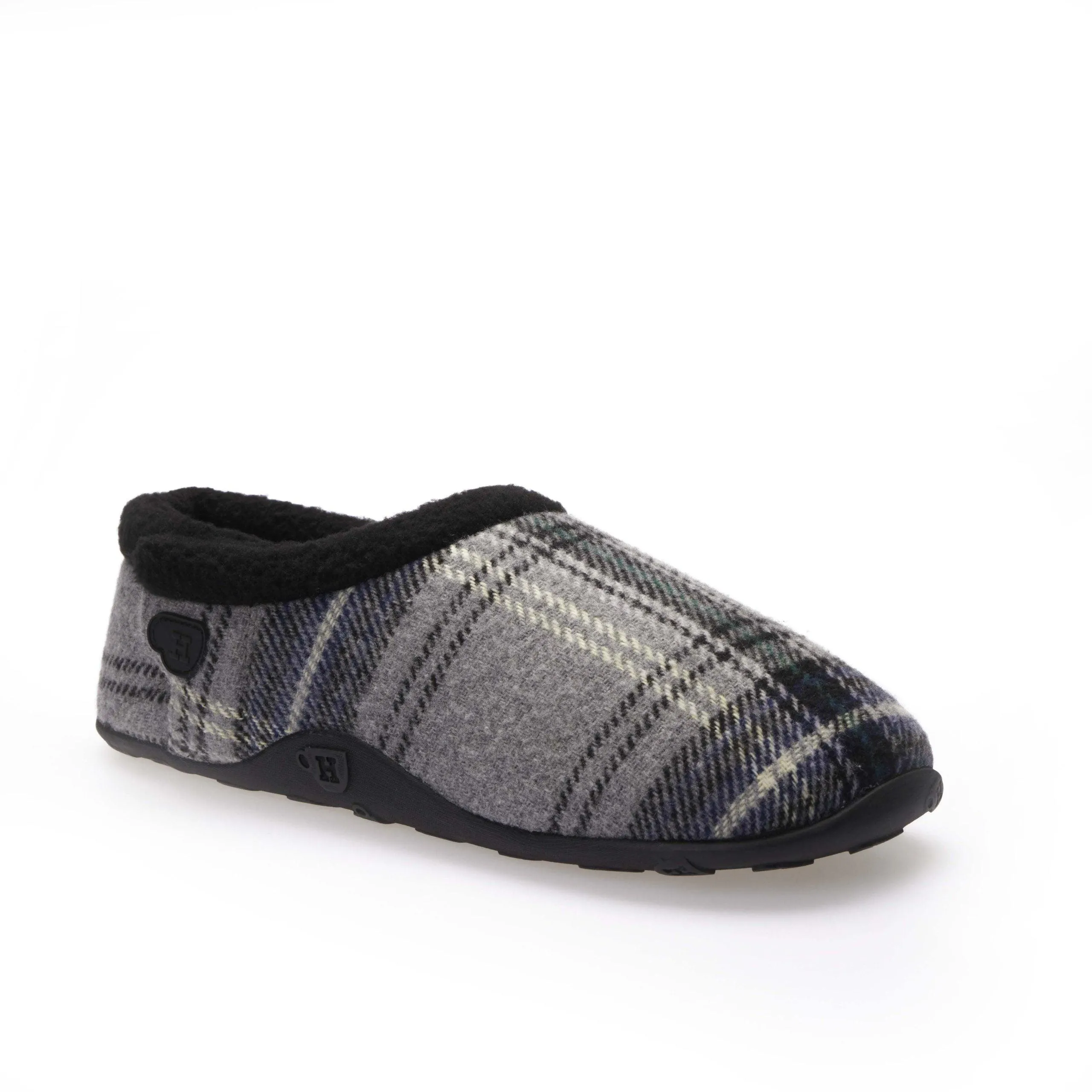 Cliff - Grey Navy Check Men's Slippers