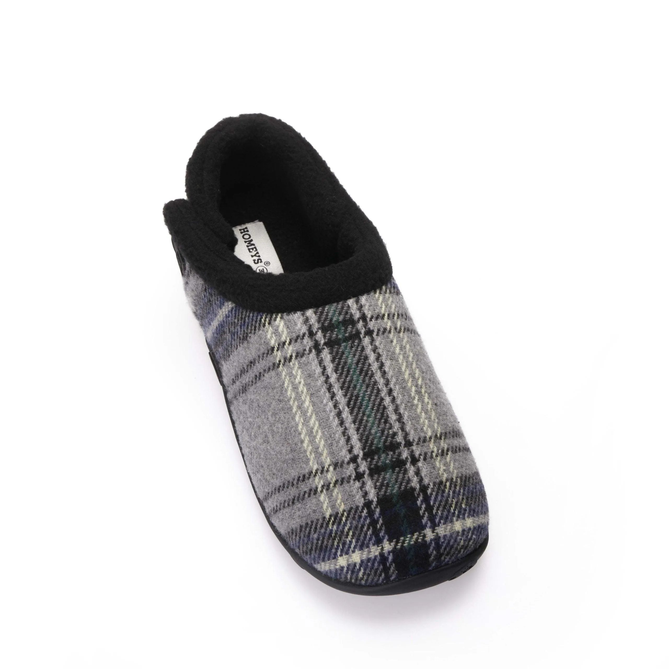 Cliff - Grey Navy Check Men's Slippers