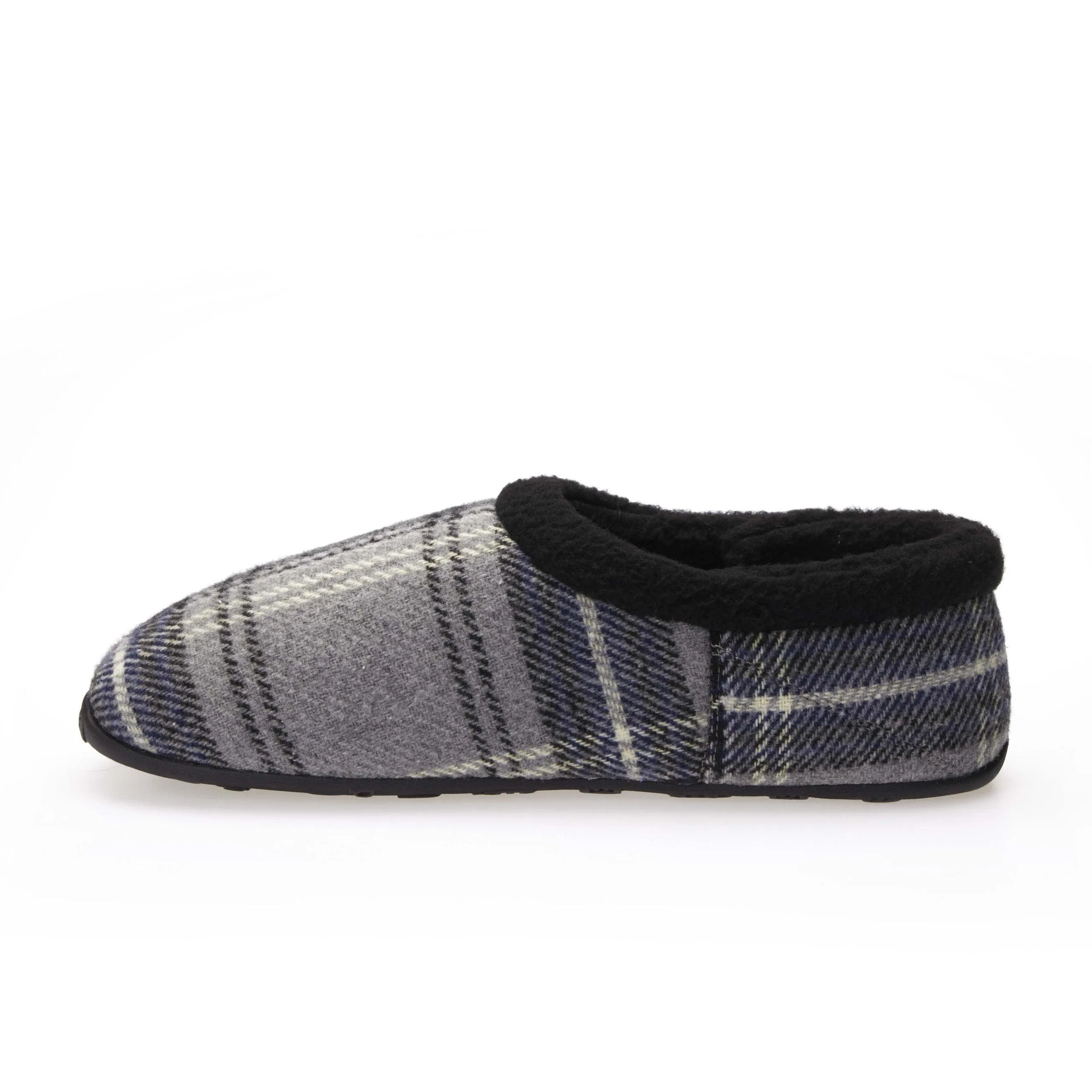 Cliff - Grey Navy Check Men's Slippers