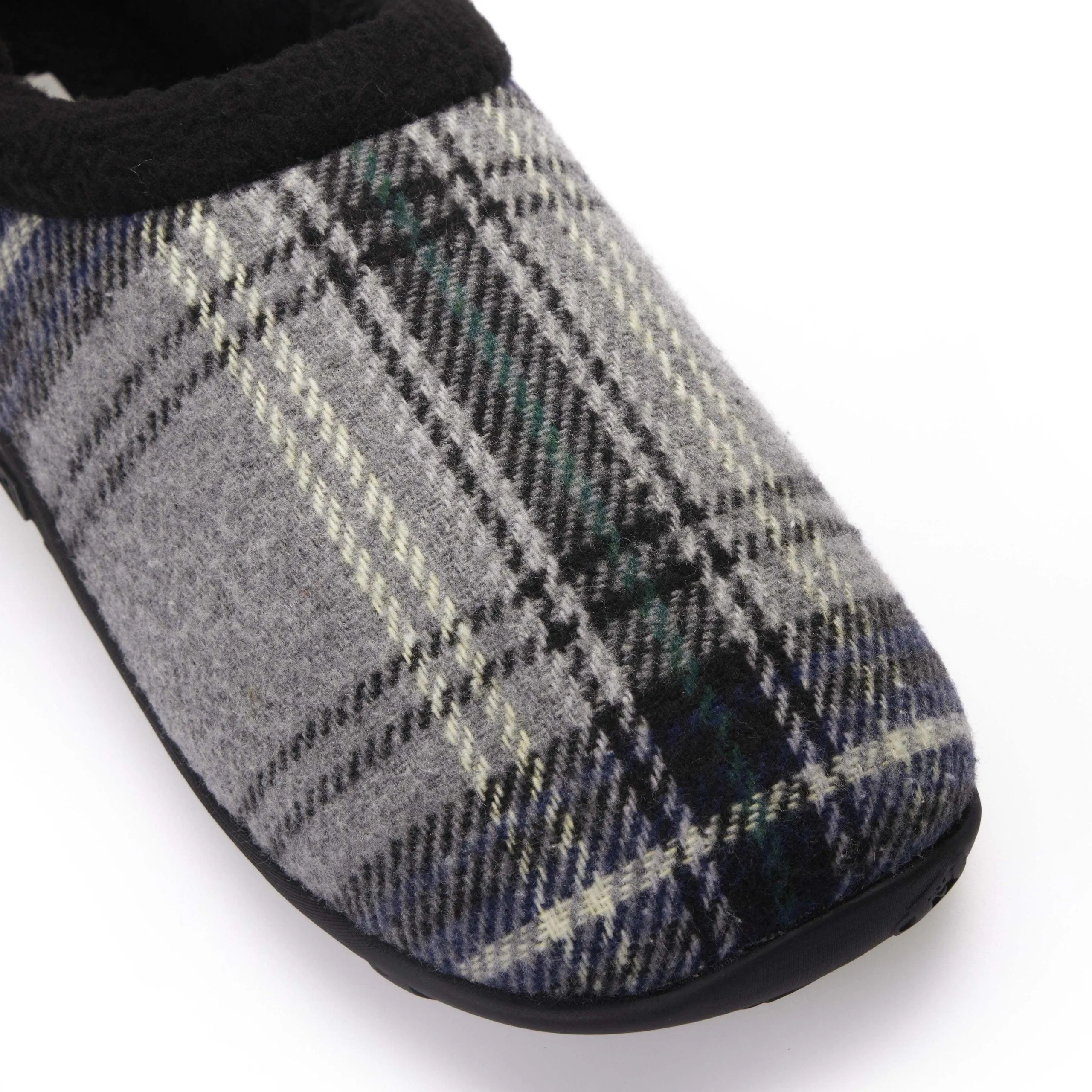 Cliff - Grey Navy Check Men's Slippers