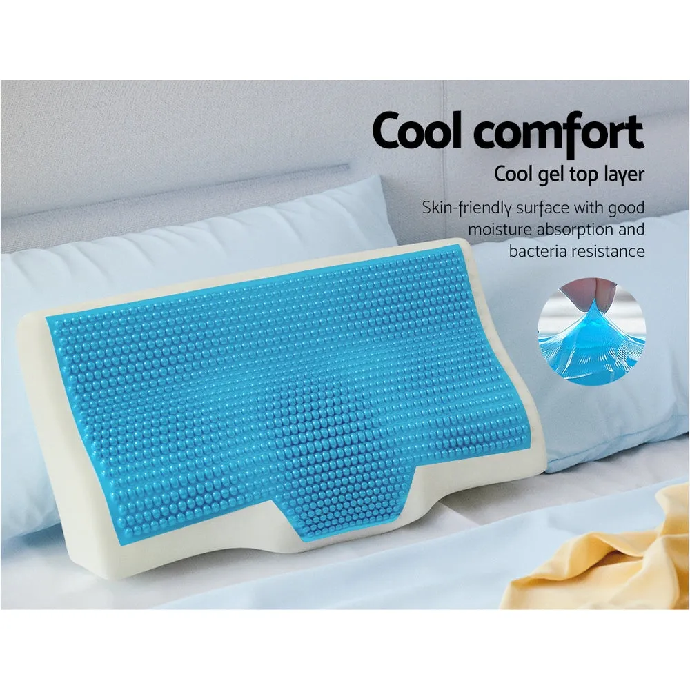 Cool Gel Memory Foam Contour Pillow Bamboo Cover - Giselle Bedding