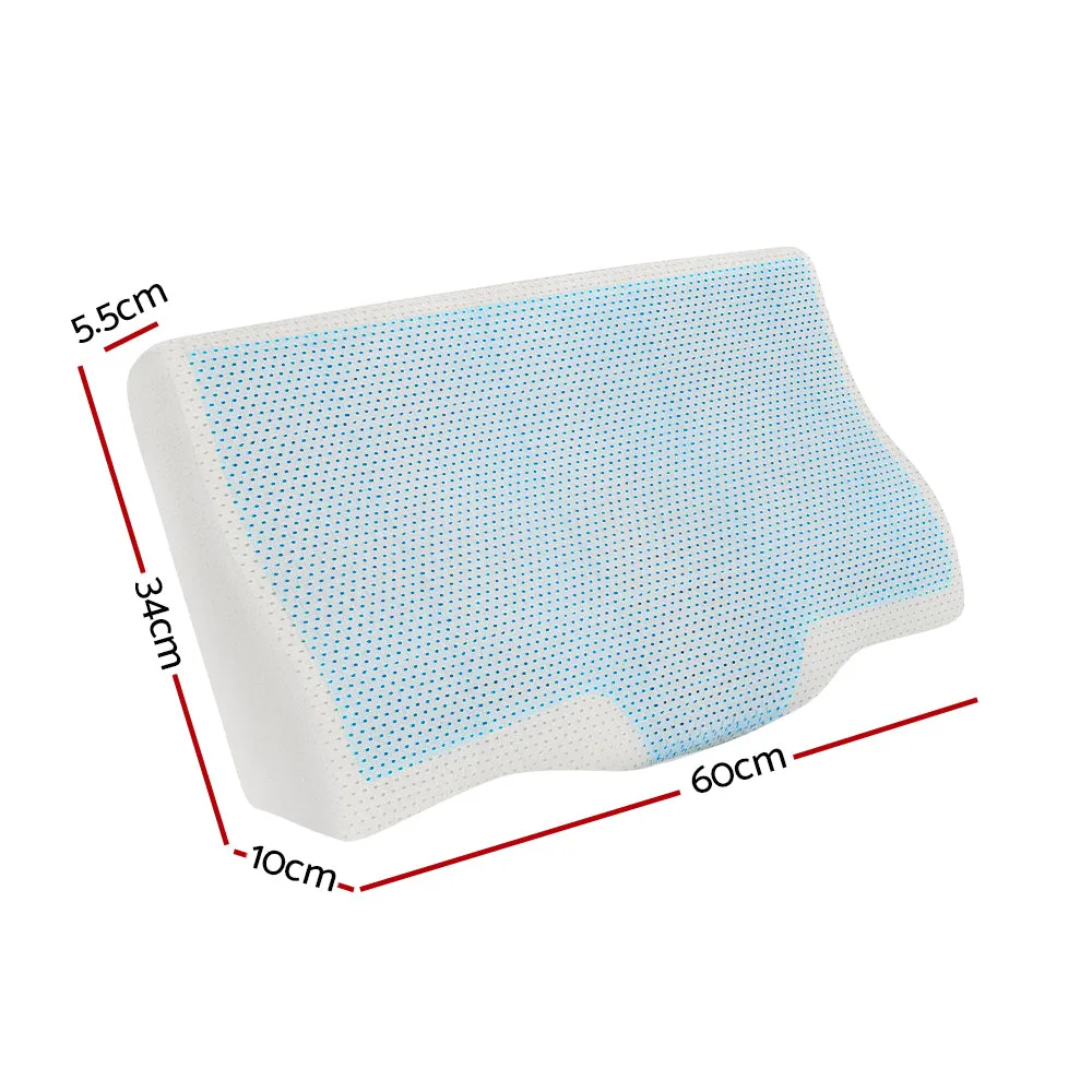 Cool Gel Memory Foam Contour Pillow Bamboo Cover - Giselle Bedding