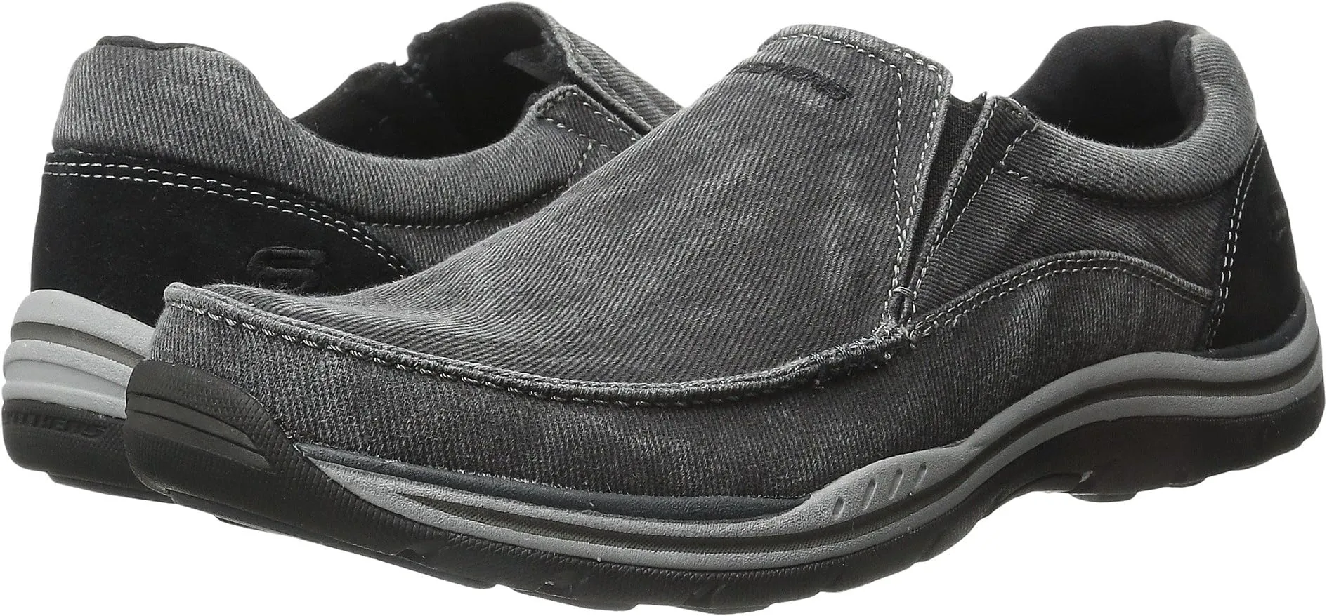 Expected Loafers - Avillo SKECHERS, Black Canvas/Suede