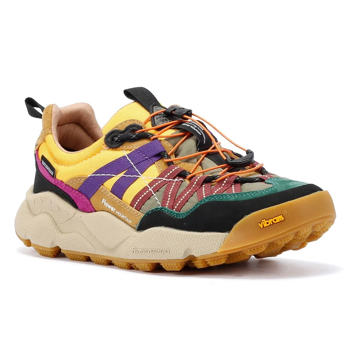 Flower Mountain Iwano Suede/Nylon Black/Yellow Trainers