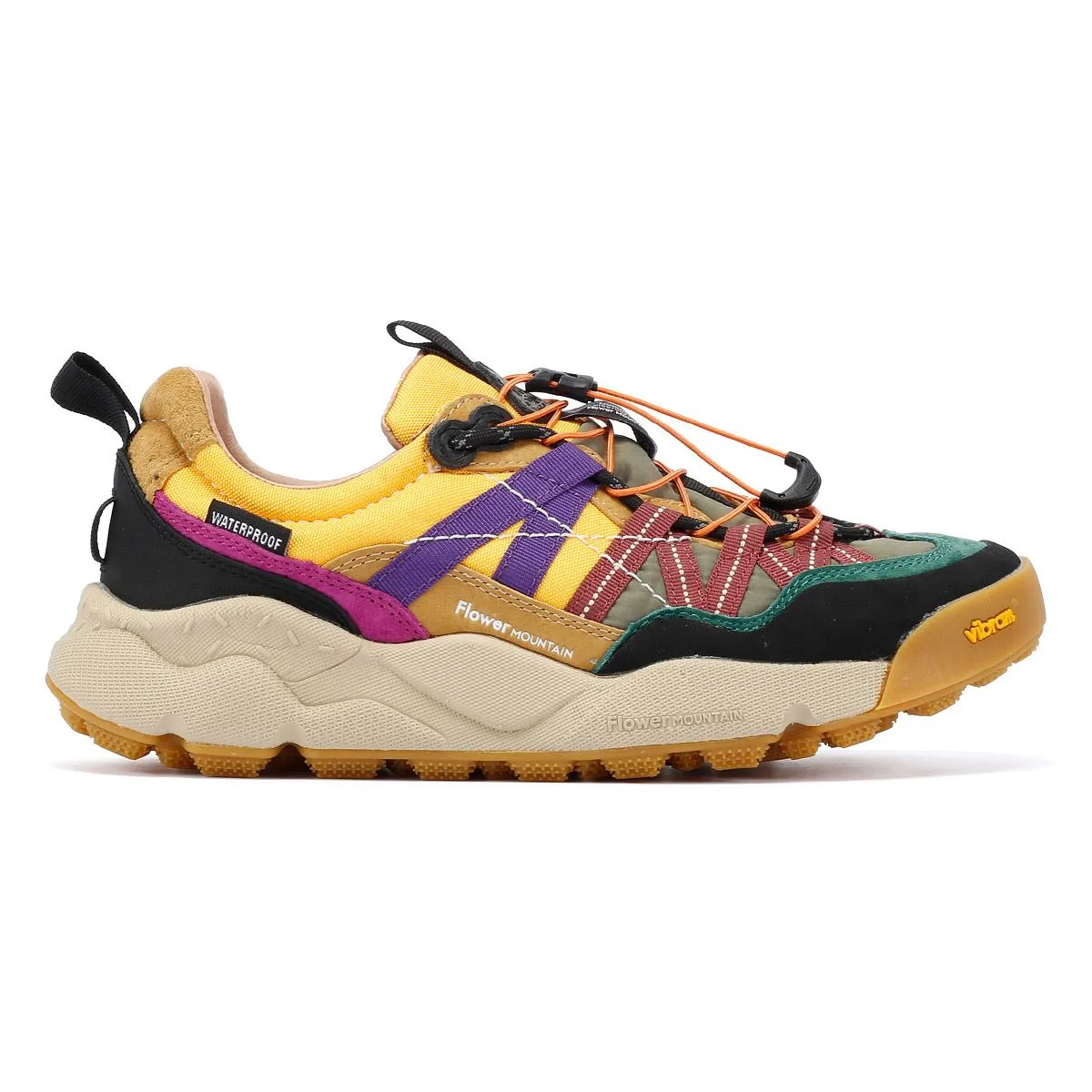 Flower Mountain Iwano Suede/Nylon Black/Yellow Trainers