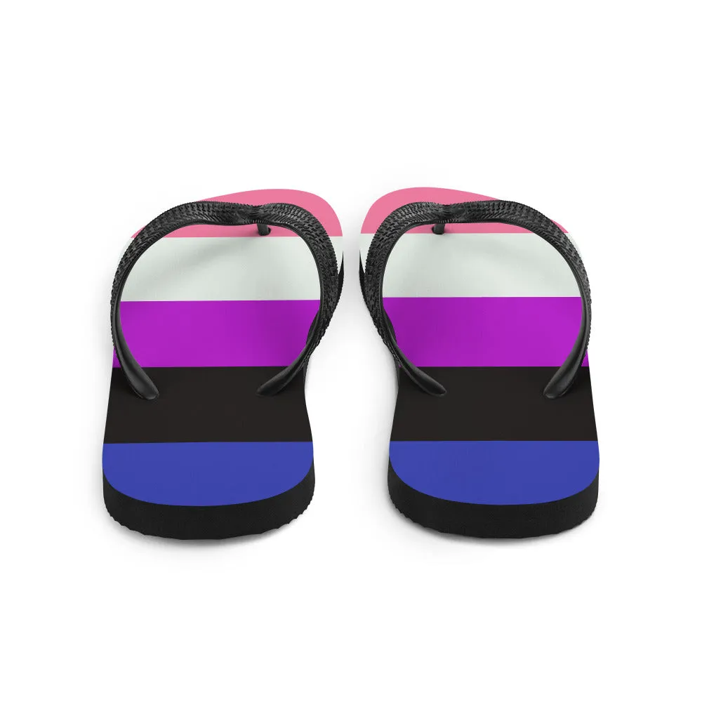 Gender Fluid Flag Flip-Flops