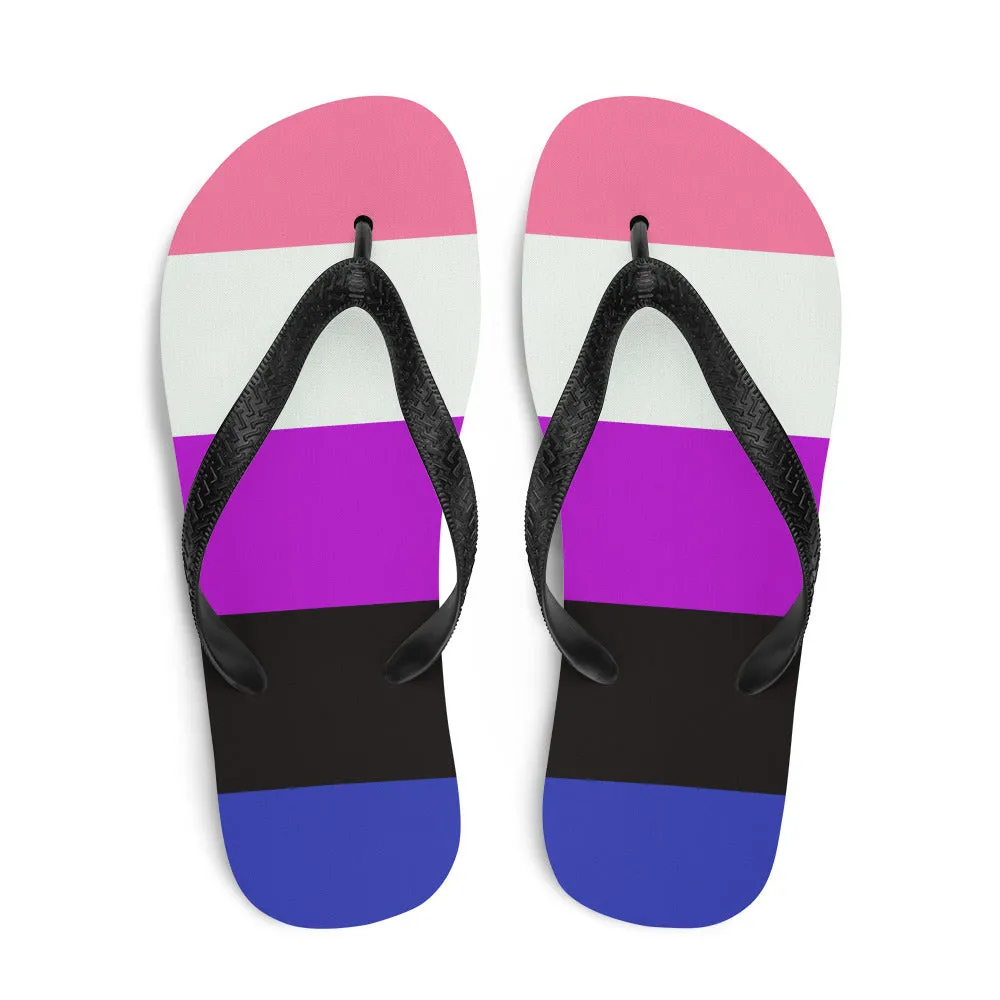 Gender Fluid Flag Flip-Flops