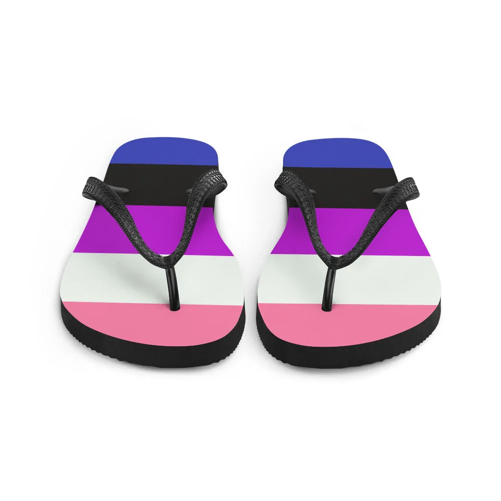 Gender Fluid Flag Flip-Flops