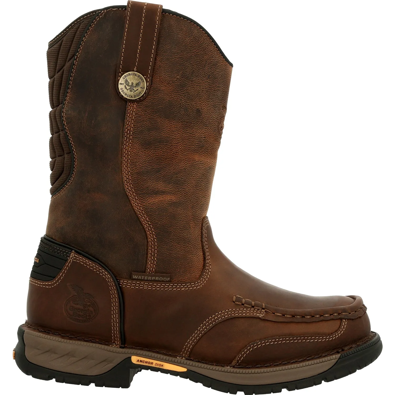 Georgia Mens Athens 360 Waterproof Brown Leather 11in Work Boots