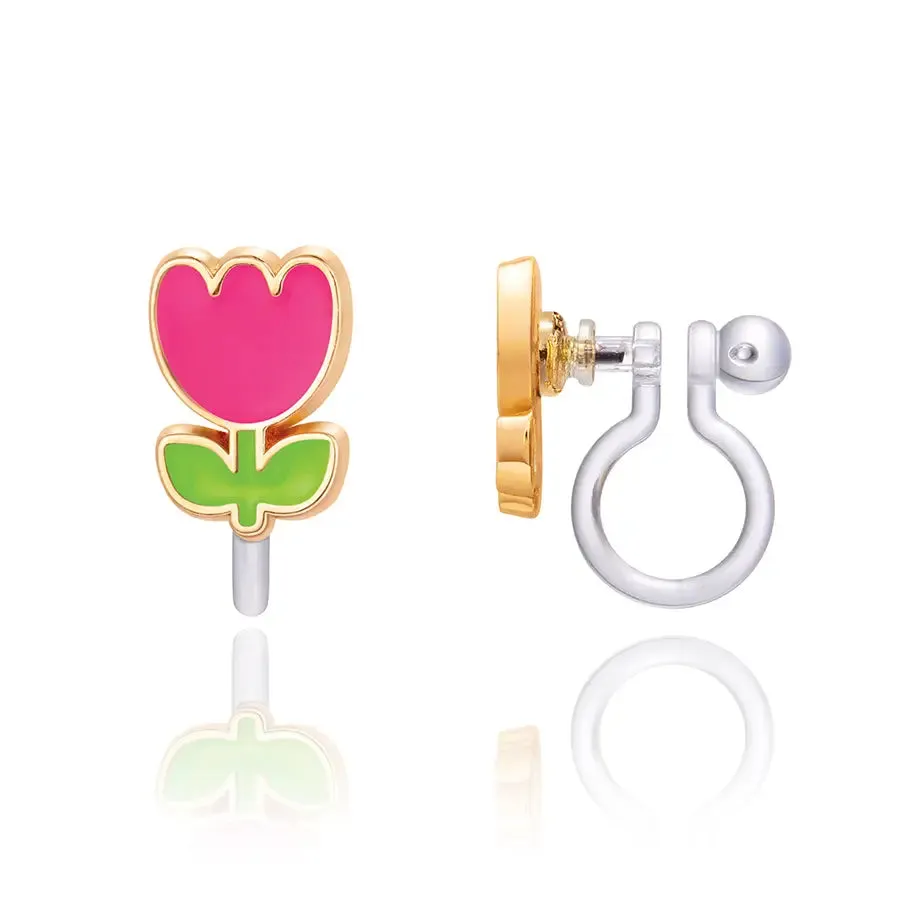 Girl Nation Clip-On Cutie Earrings - Tulip