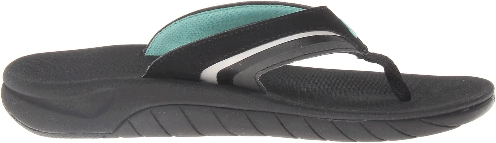 Girls Slap 3 Reef Slides, Black/Black/Aqua