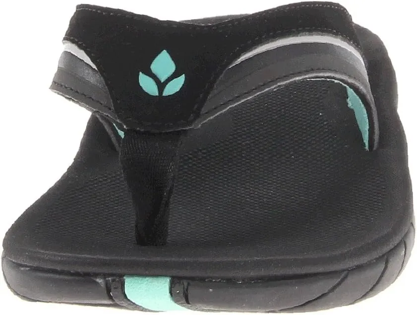 Girls Slap 3 Reef Slides, Black/Black/Aqua