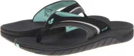 Girls Slap 3 Reef Slides, Black/Black/Aqua