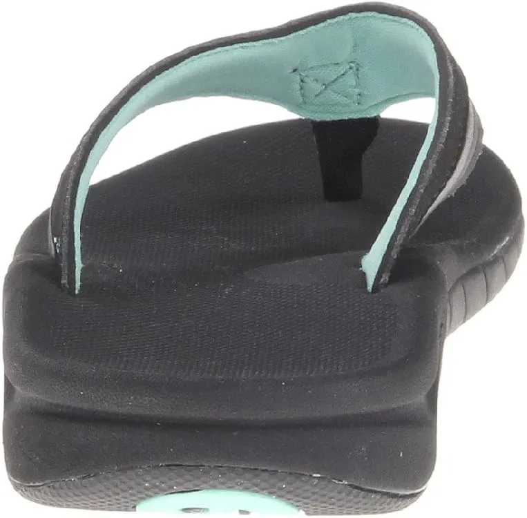 Girls Slap 3 Reef Slides, Black/Black/Aqua