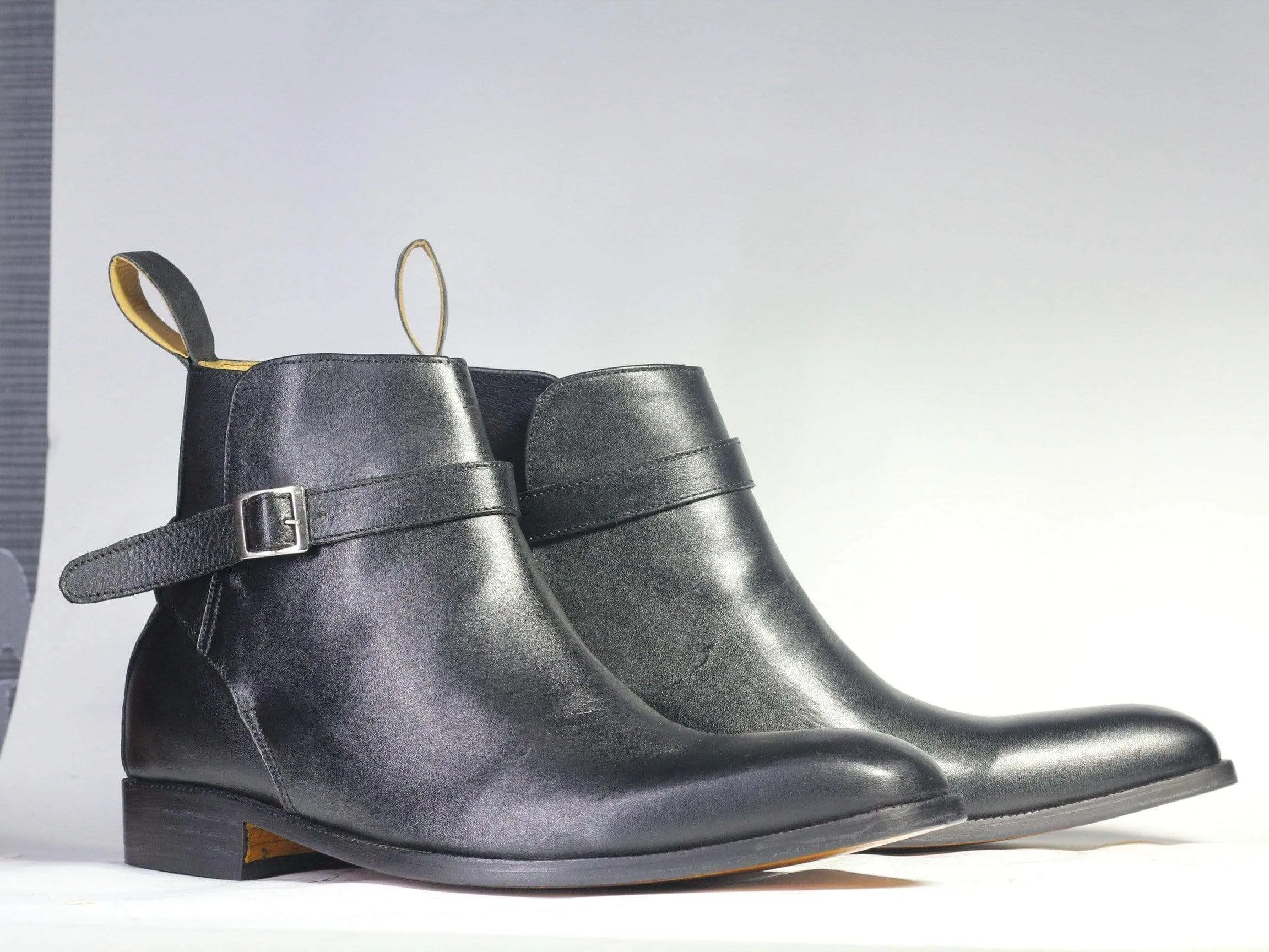 Handmade Ankle Black Jodhpurs Leather Boot