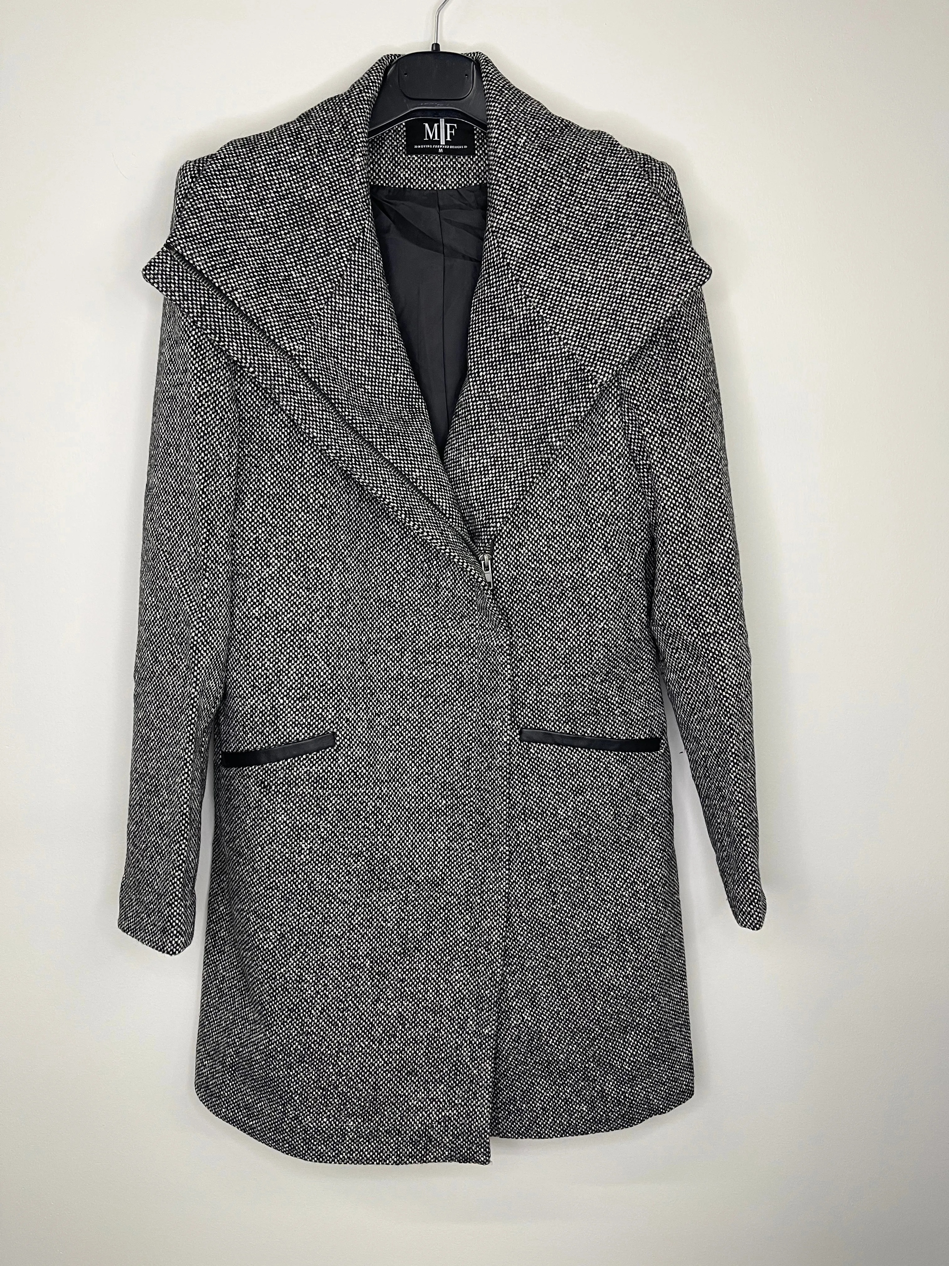 Jacket, Tweed, Asymmetrical Zip