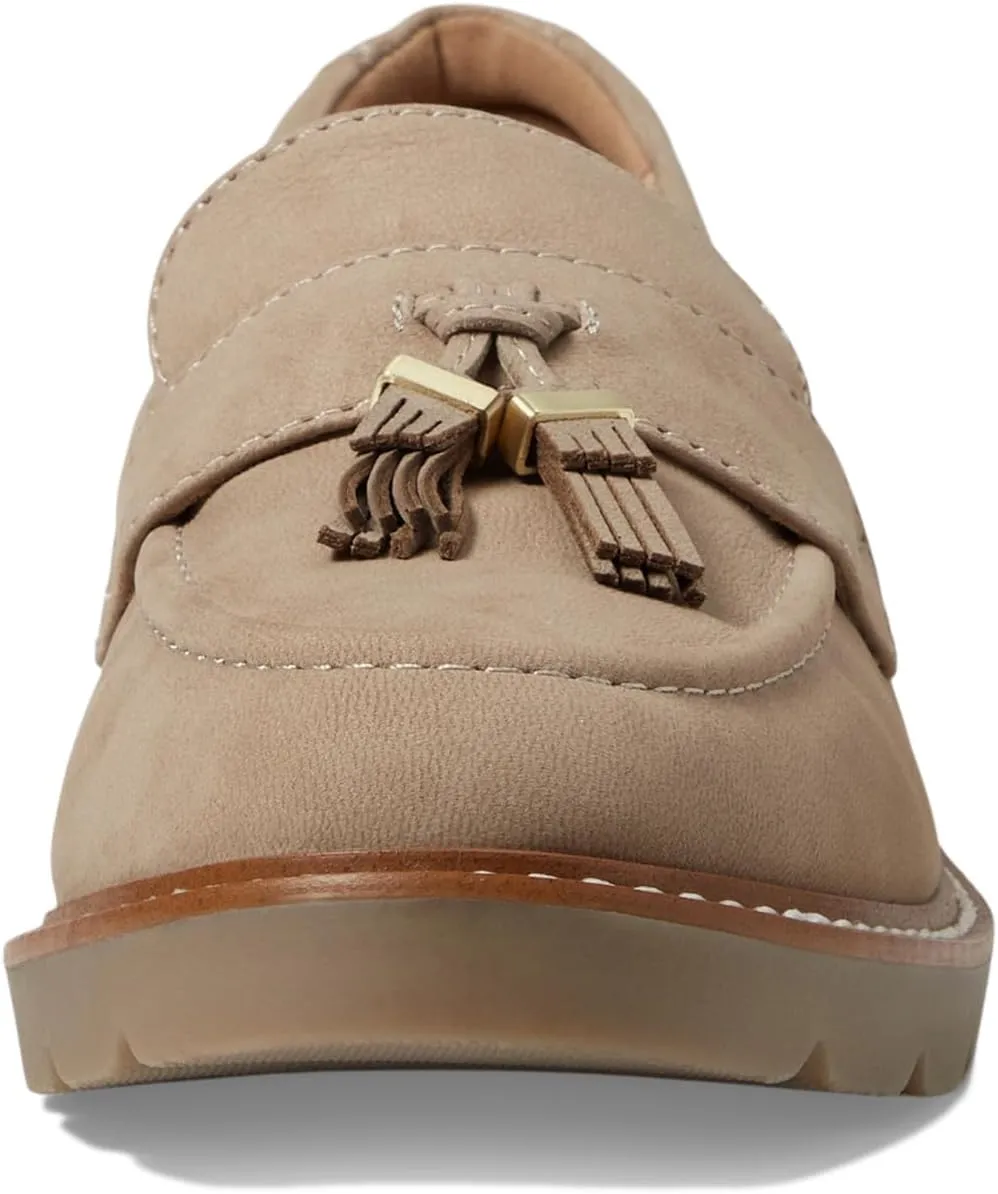 Kacey Tassel Rockport Flats in Mocha Taupe Nubuck