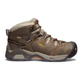 Keen Utility Detroit XT Mid Waterproof Soft Toe Work Boot (Men) - Black Olive/Leather Brown