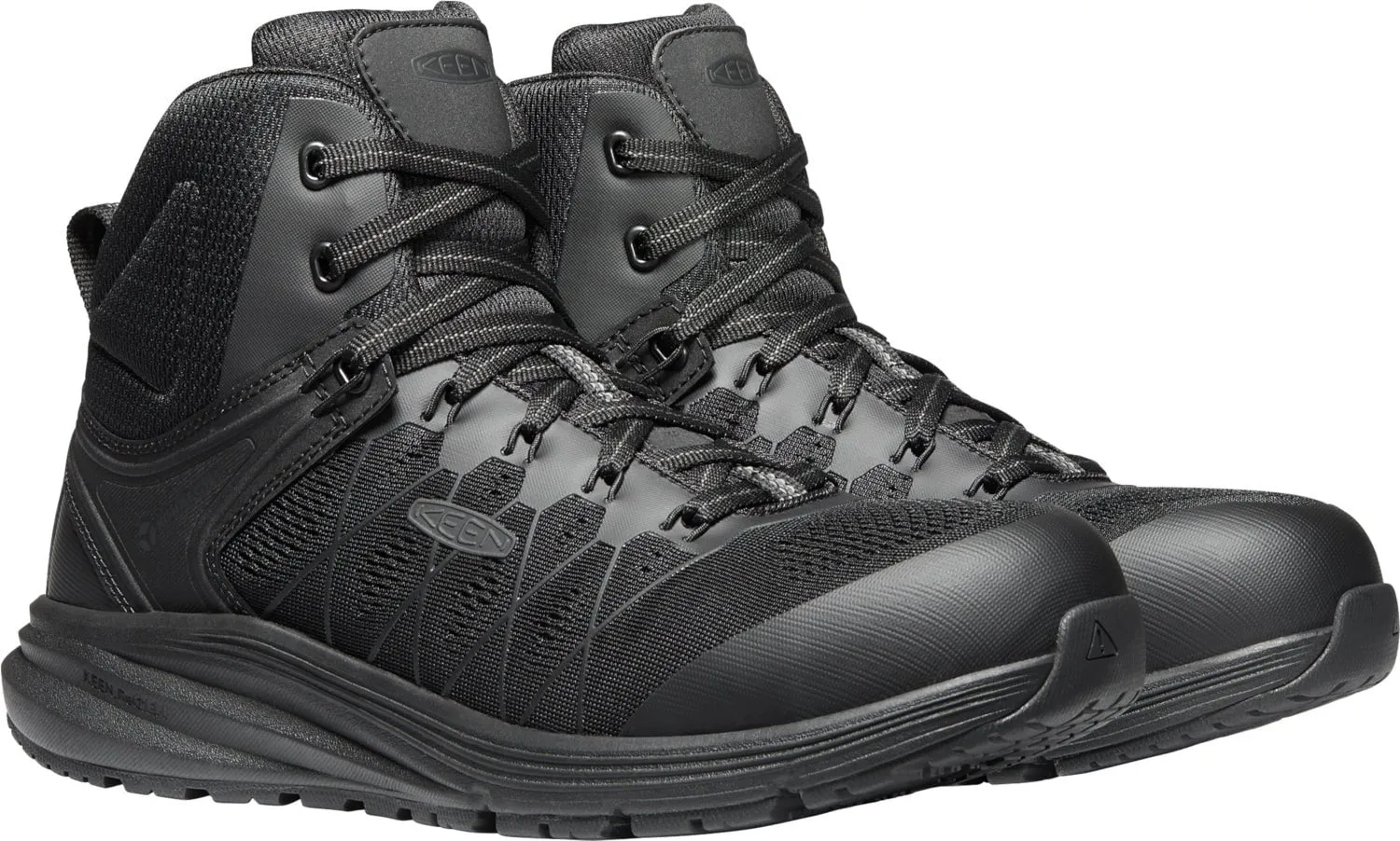 Keen Utility Mens Vista Energy Mid Black/Raven Mesh Work Boots