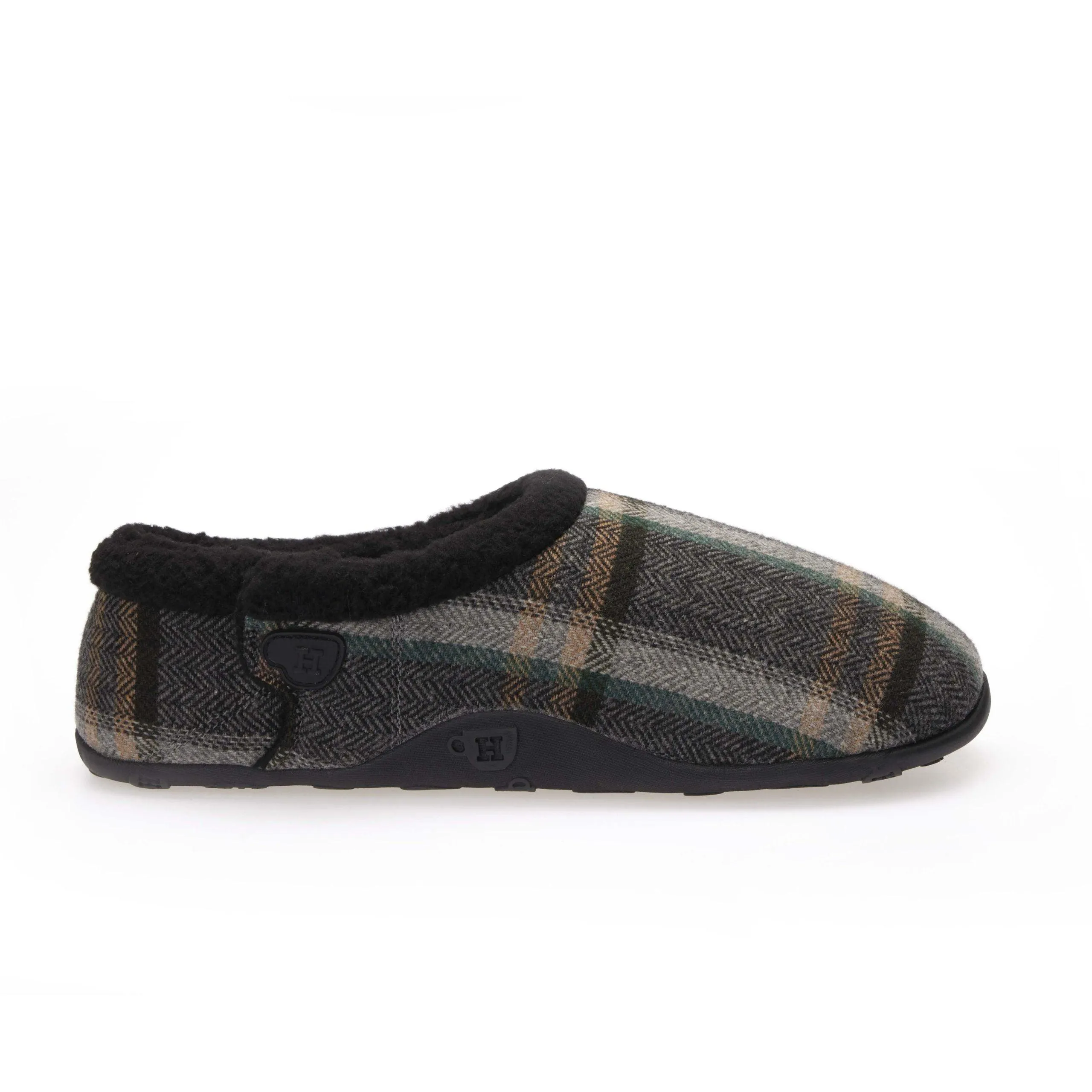 Ken - Mixed Grey Herringbone Men's Slippers