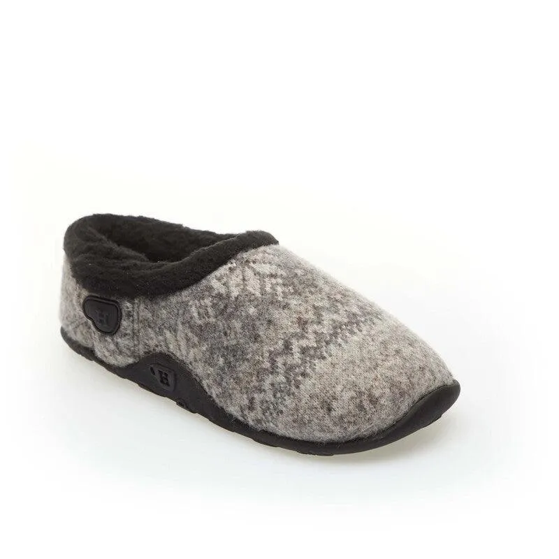 Kris Kids - Grey Black Nordic Patterned Slippers