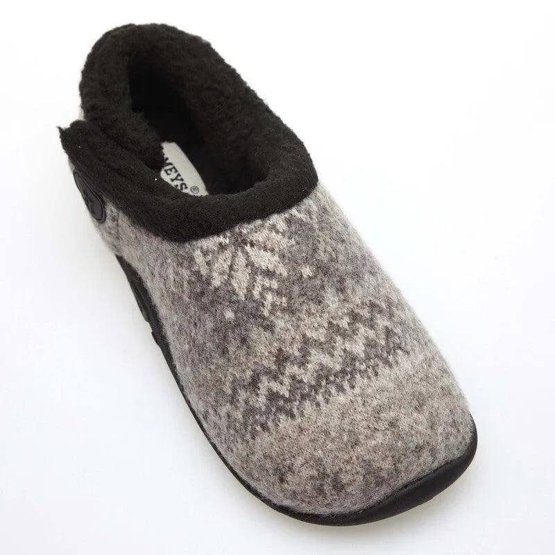 Kris Kids - Grey Black Nordic Patterned Slippers