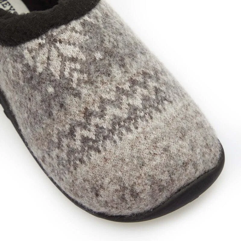 Kris Kids - Grey Black Nordic Patterned Slippers