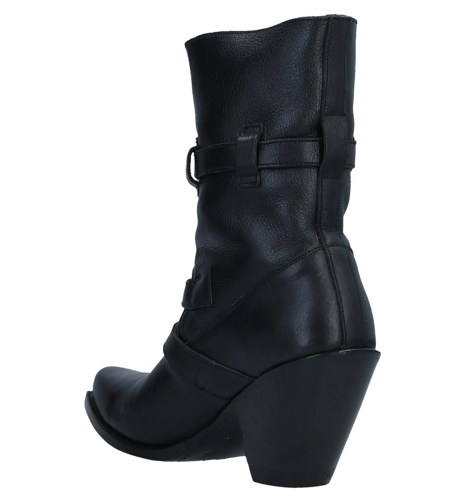 Leather ankle boots with straps CELINE, black