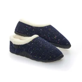 Luna - Navy Flecked Women's Slippers